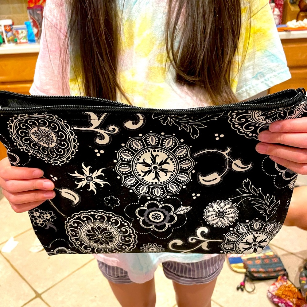 Zipper pouch with notebook pouch inside